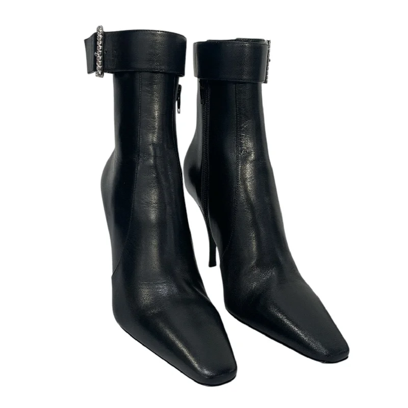 Trendy Traveler SAINT LAURENT/Heels/EU 37/Leather/BLK/KID VINTAGE