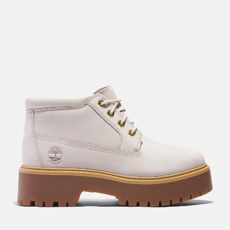 Simple Solid Color Women's Stone Street Waterproof Boot Mid