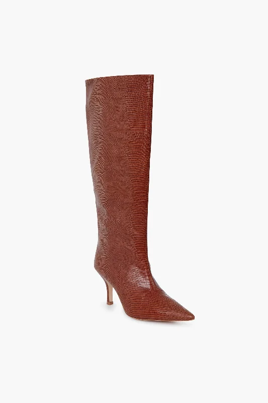 Denim Design Hazelnut Embossed Lizard Whitney Boots