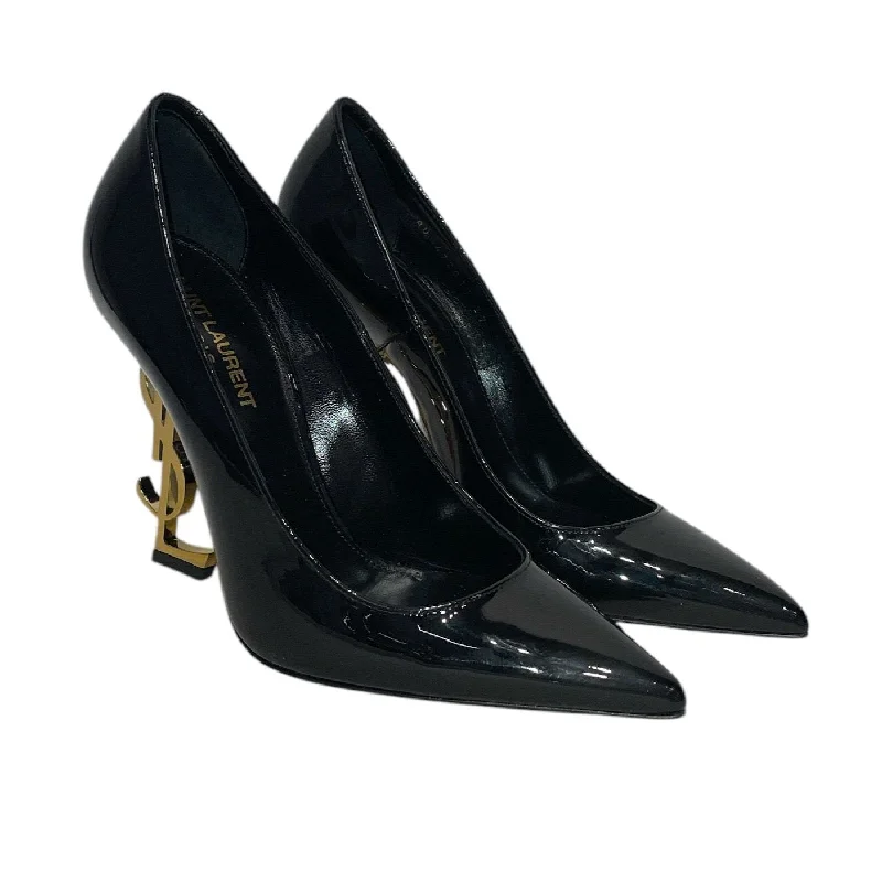 Designer Style SAINT LAURENT/Heels/EU 37/Leather/BLK/V-Tip/Opyum 110m Leather Pumps