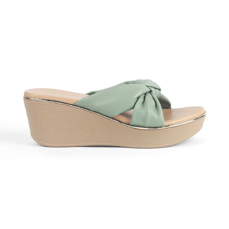 Street Style Suit Tresmode Sof Green Women's Dress Wedge Heel Sandals