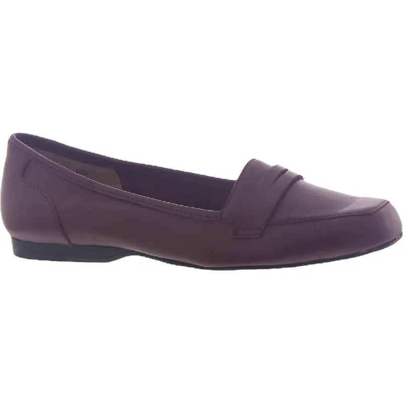 Round neck design Array Womens Marlowe Leather Square Toe Penny Loafers