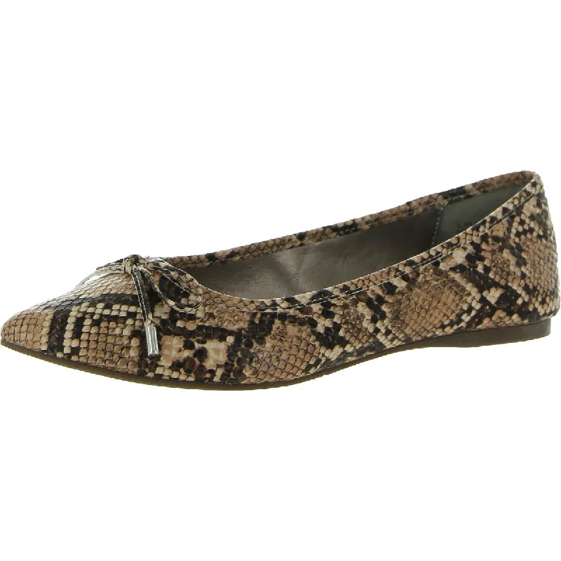 Elegant And Noble Array Womens Zoey Faux Leather Snake Print Ballet Flats