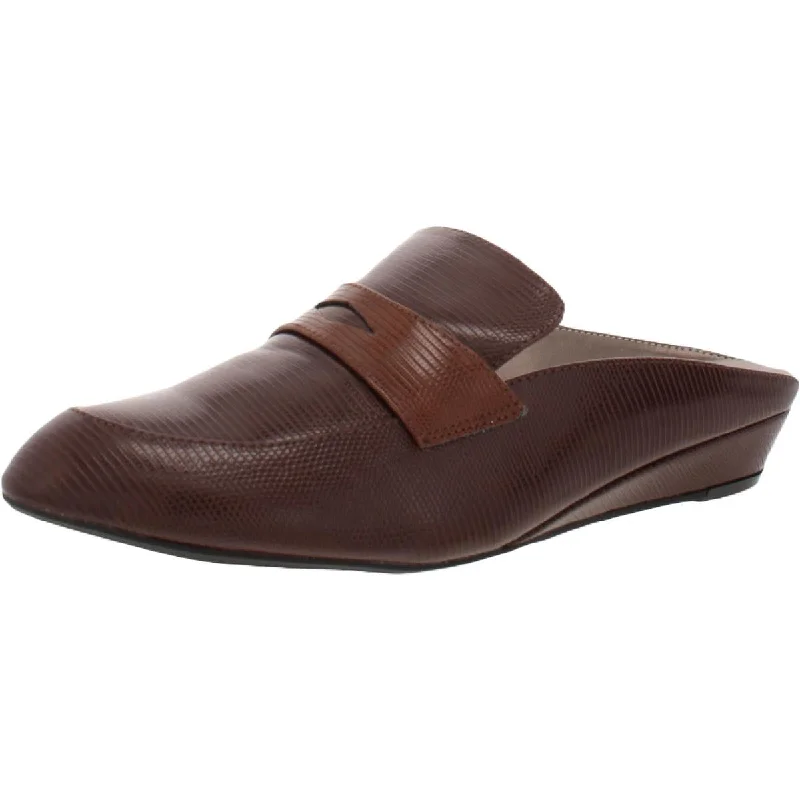 Sports litigation style Array Womens Leilani Faux Leather Slip On Loafer Mule