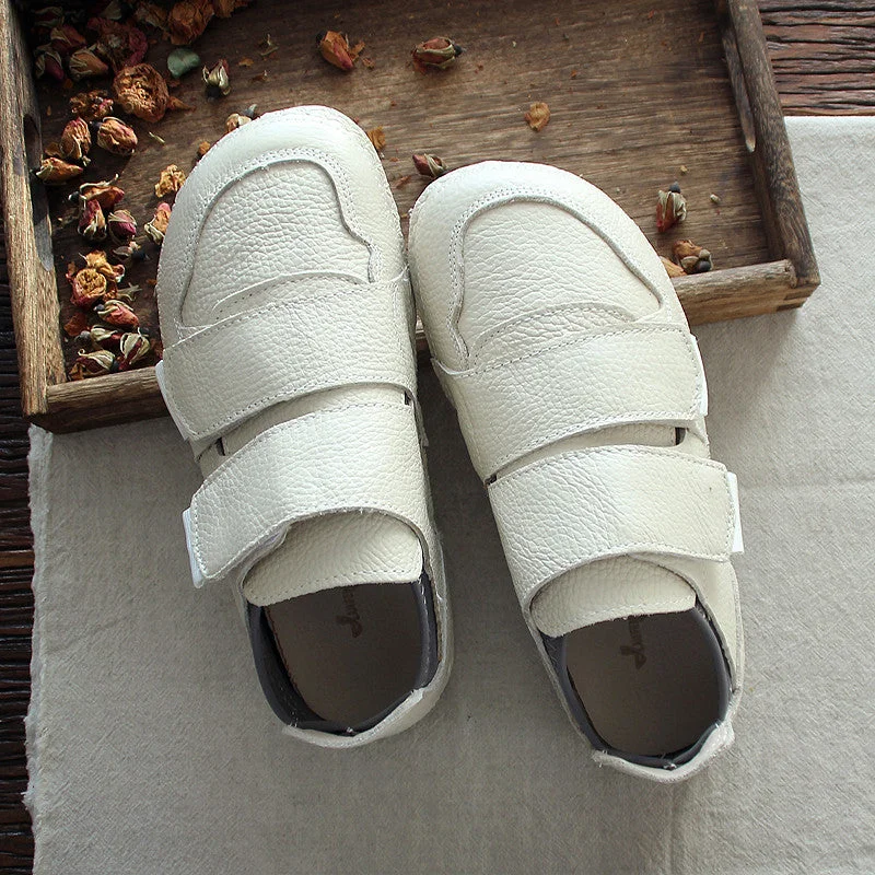 Fashionable sports Women Handmade Retro Leather Flat Casual Shoes