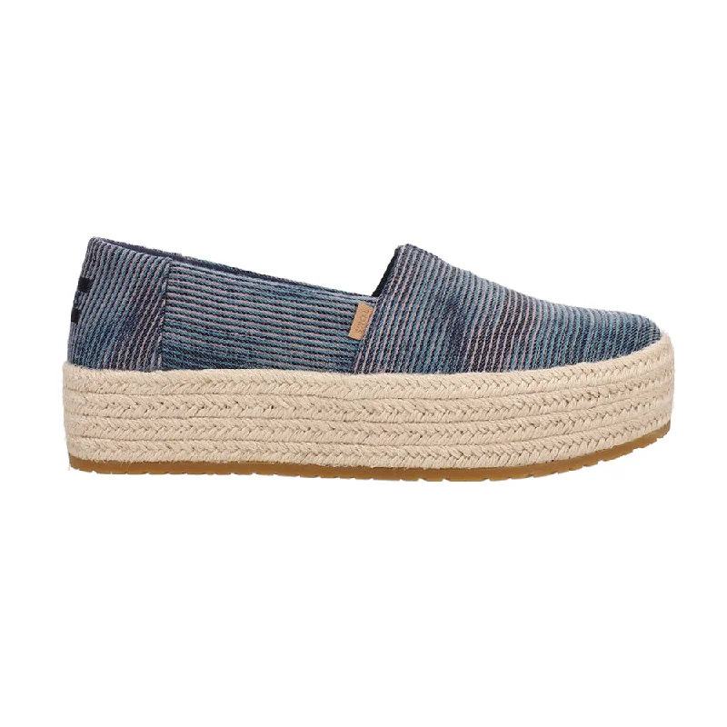Sports outdoor style Valencia Denim Slip On Plaform Espadrille Flats