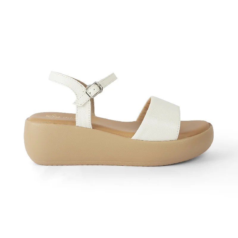 Multi-functional style Tresmode Impl White Women's Casual Wedge Heel Sandals