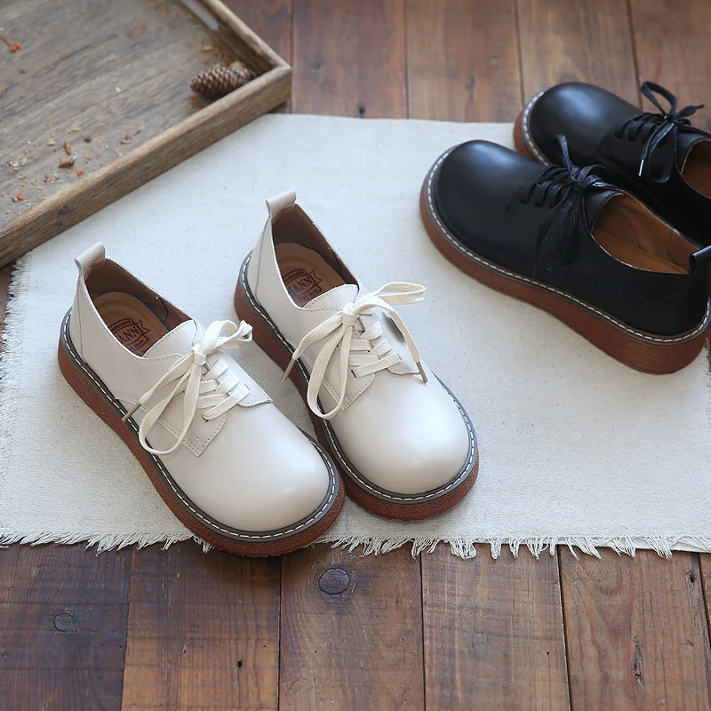 Hooded design Women Solid Leather Casual Shoes