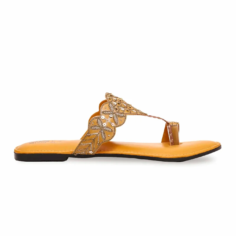 Warm Winter Series Mustard Ethnic Chappal EC0177