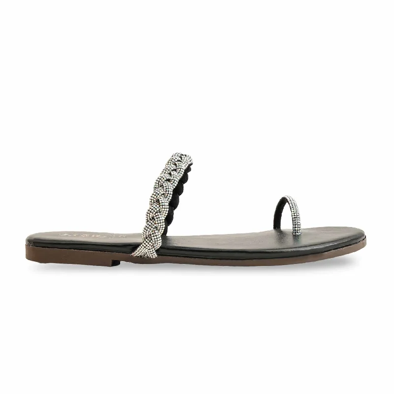 Printed pattern Black Casual Chappal CL1921
