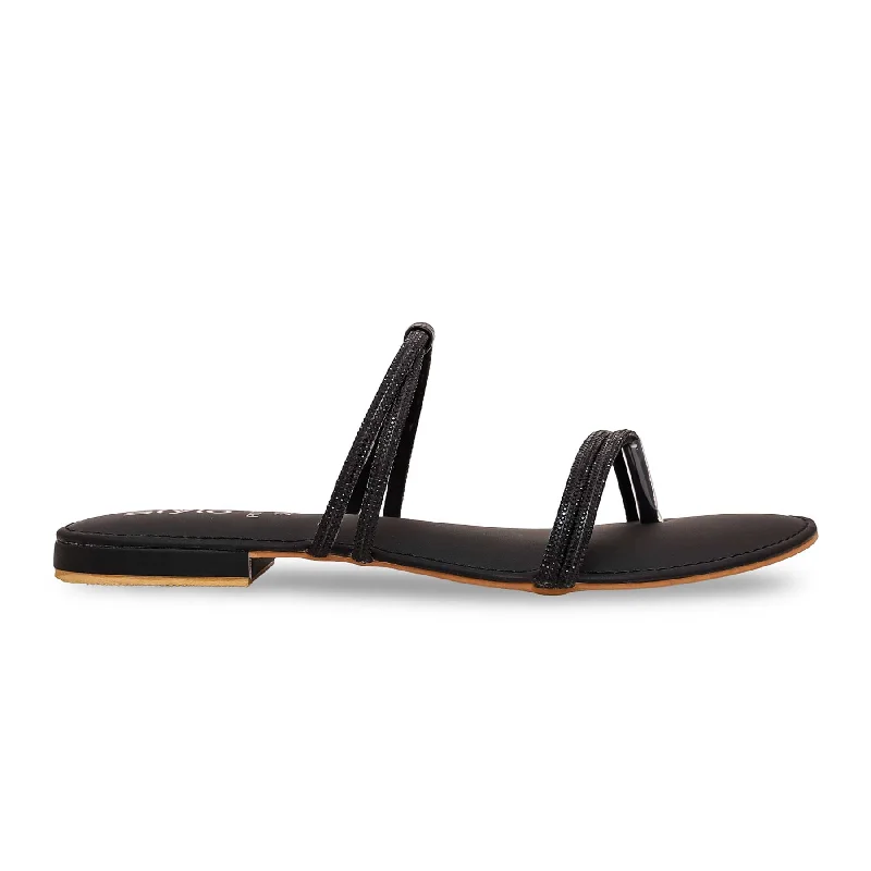 High waist design Black Fancy Chappal FN0734