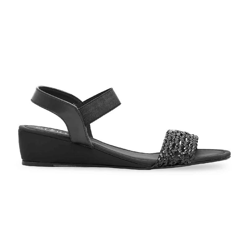 High-end Fabrics Black Formal Sandal FR5336