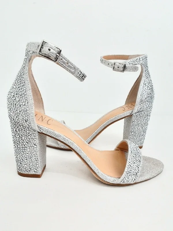 Elegant Style INC International Concepts Women's Kivah Silver Heeled Sandal Size 7 M