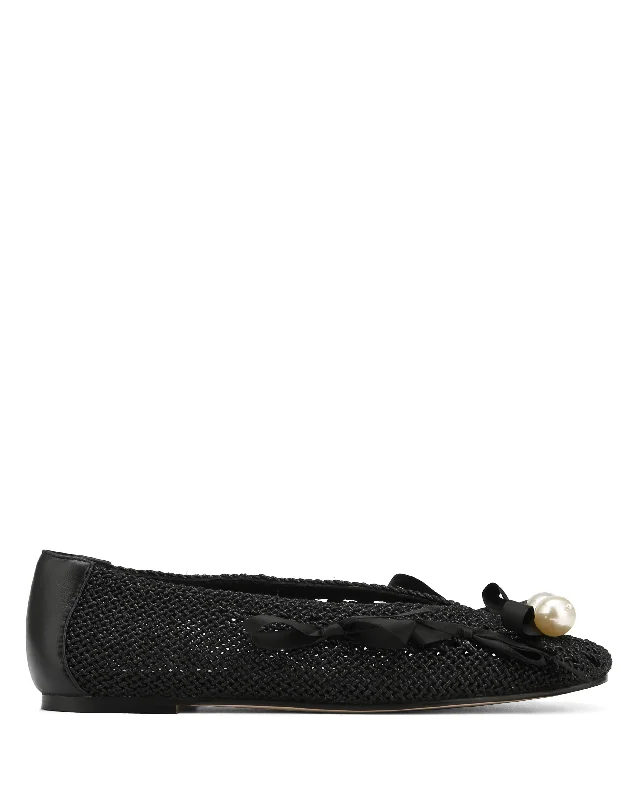 Hooded design Siera Trims Crochet Knit Black