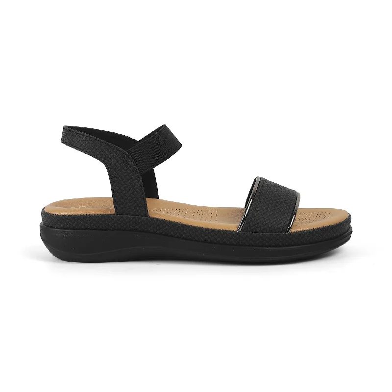 Comfortable Design Tresmode Reny Black Women's Casual Platform Flats