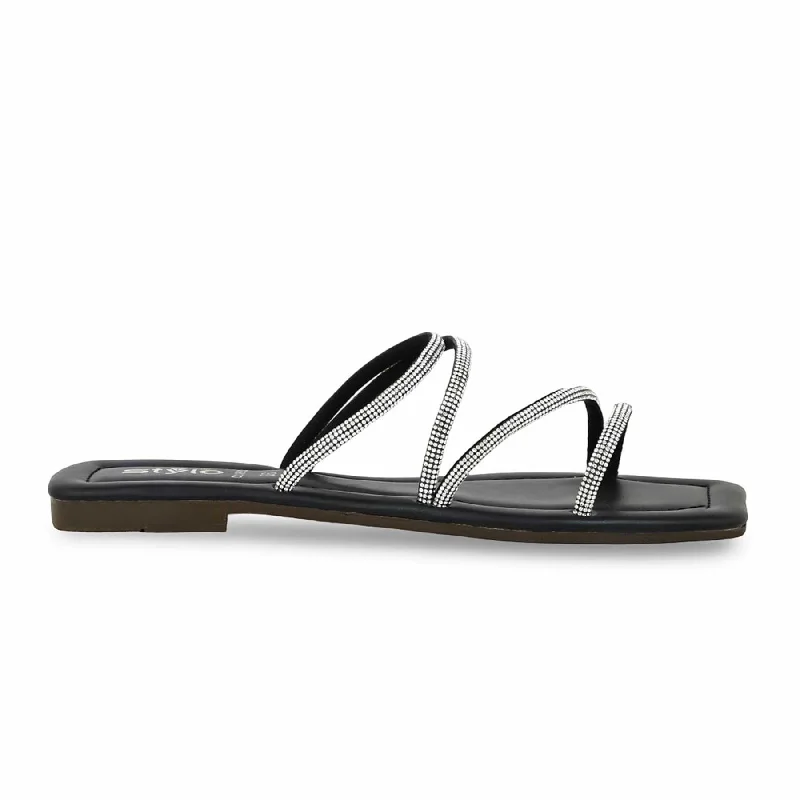 Comfortable Design Black Casual Chappal CL1892