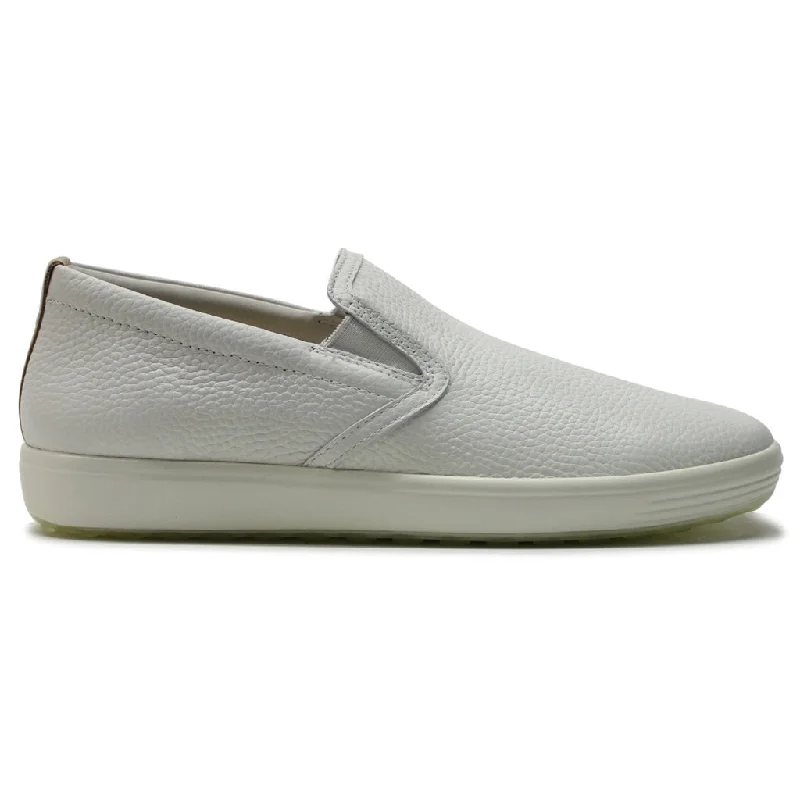 Classic Retro Ecco Soft 7 Full Grain Leather Women's Slip-On Shoes