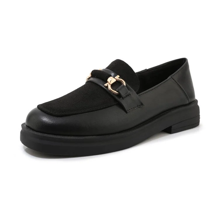 Sports High Waist Style Women's Shallow Metal Decor Platform Slip on Flats Shoes
