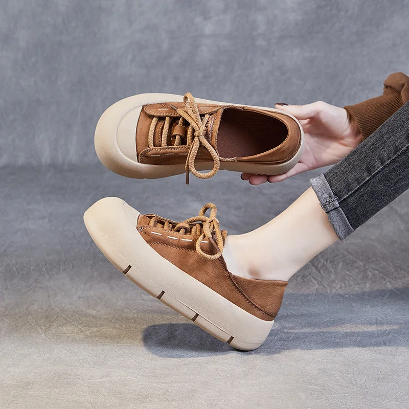 Slim Fit Women Fashion Minimalist Leather Flat Casual Shoes