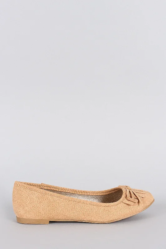 Leisure Travel Qupid Bohemian Fringe Ballet Flat