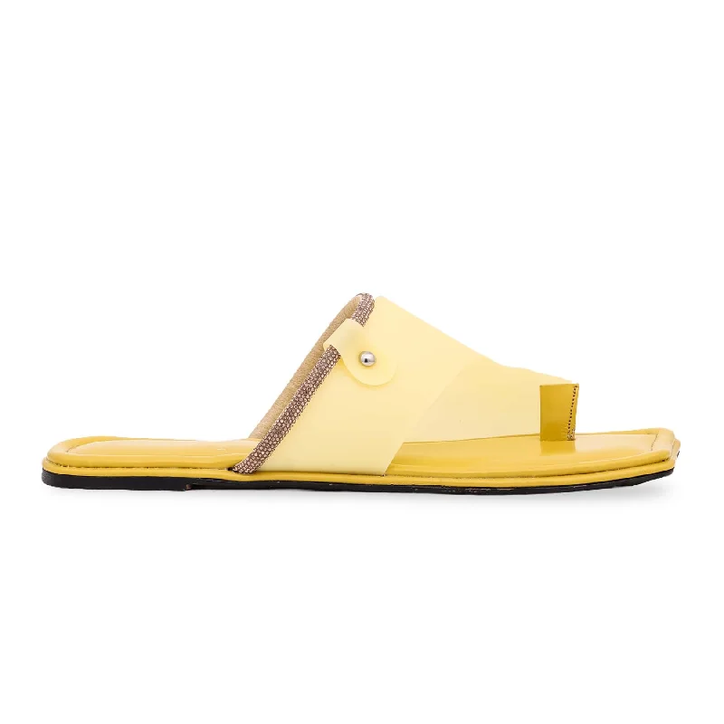 Wearable At Home Or Out Yellow Formal Chappal FR0510