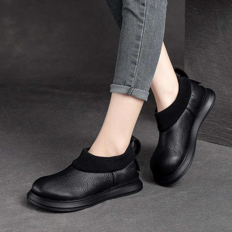 Sports Vitality Style Women Retro Minimalist Leather Flat Casual Shoes