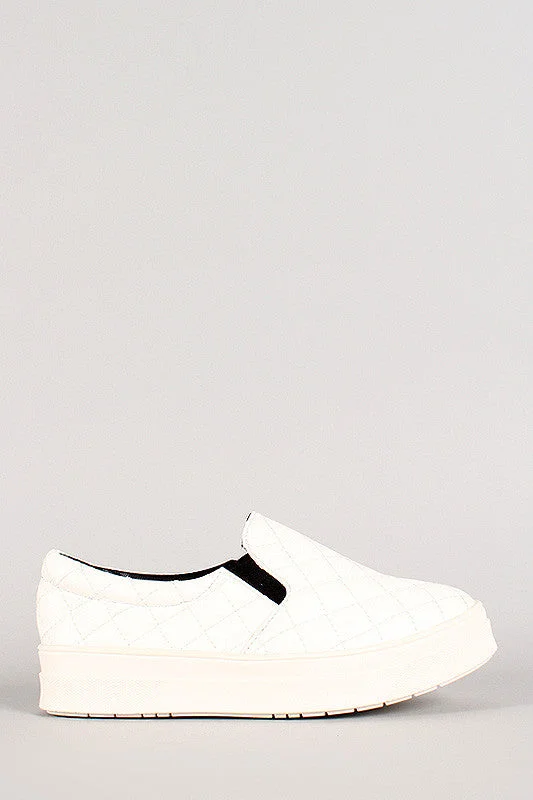 Elegant And Elegant Quilted Leatherette Slip On Sneaker