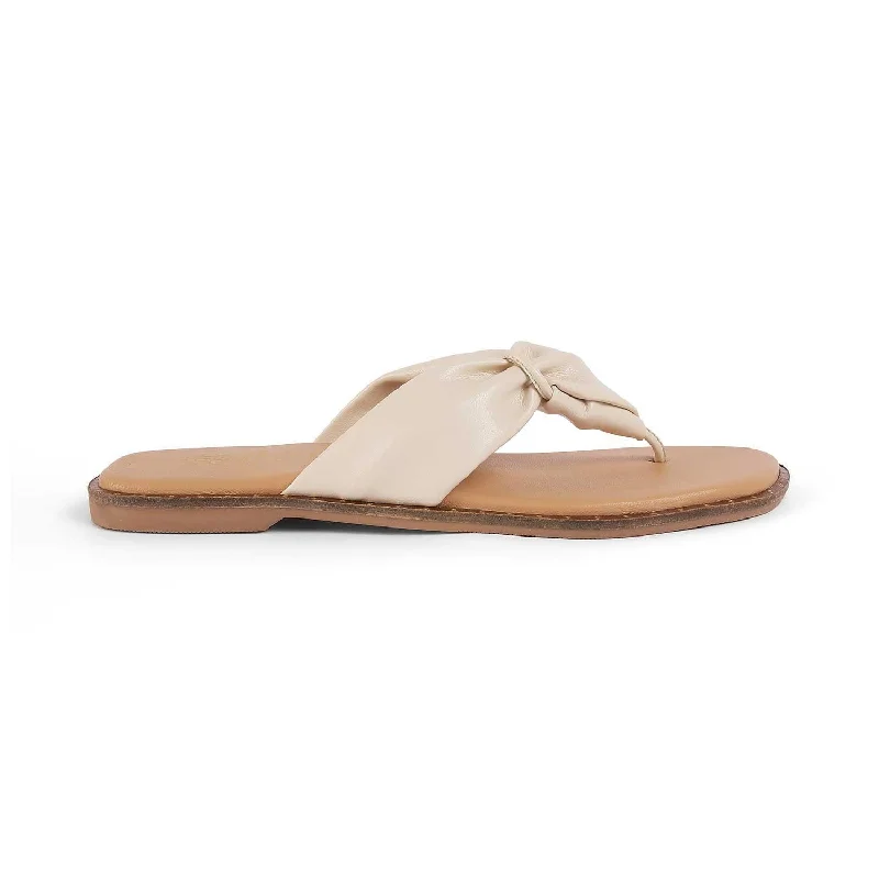 Classic Retro Tresmode Tie Beige Women's Casual Flats