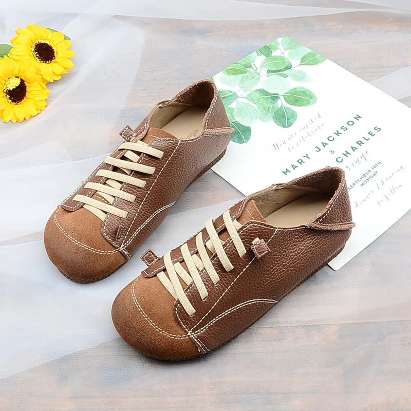 Sports outdoor style Women Handmade Leather Soft Casual Shoes