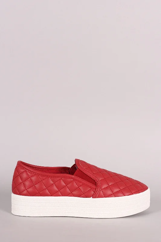 Luxury and fashionable Breckelle Quilted Slip-On Sneakers