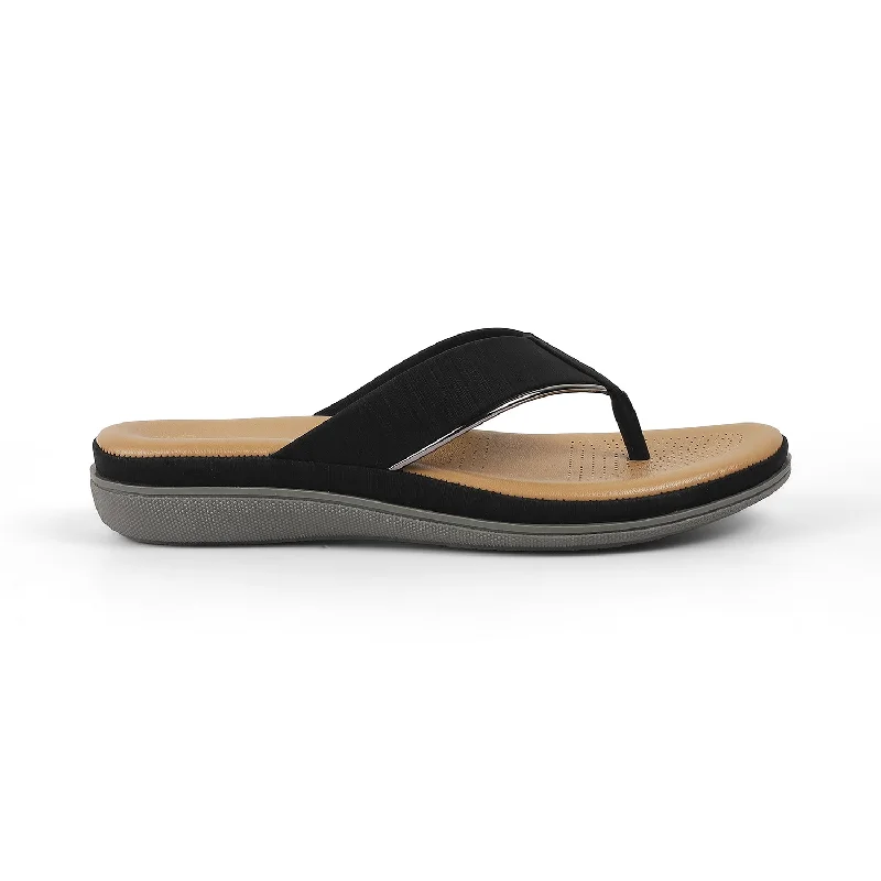 Comfortable And Simple Tresmode Cefro Black Women's Casual Platform Flats