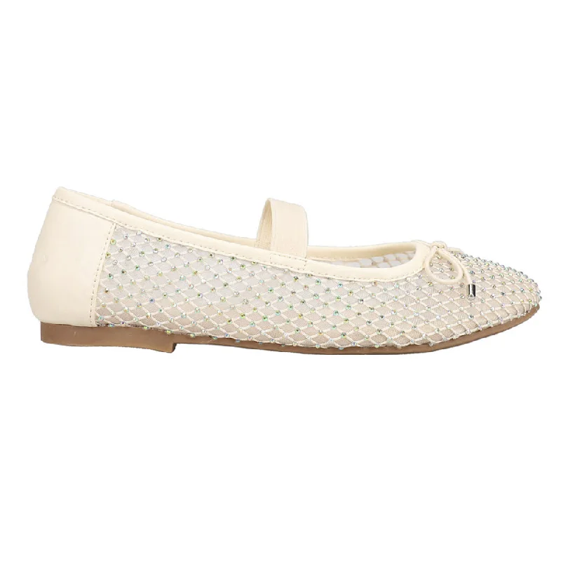High-waisted pants style Unica Rhinestone Mary Jane Flats