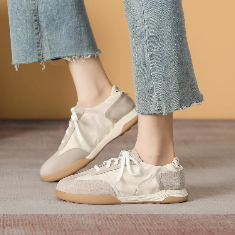 Street Sports Shoes Women Patchwork Leather Comfort Soft Casual Shoes