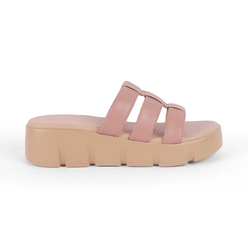 Loose Fit Tresmode Cludius Pink Women's Casual Chunky Sole Wedges