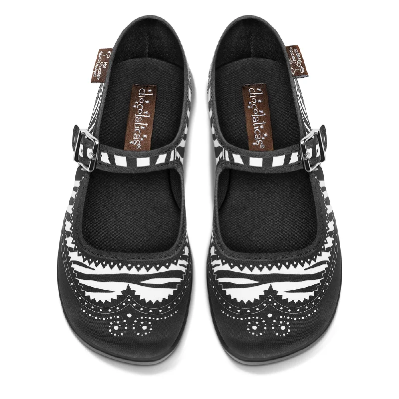 Sports Functional Style Chocolaticas® Havana Zebra Women's Mary Jane Flat Shoes