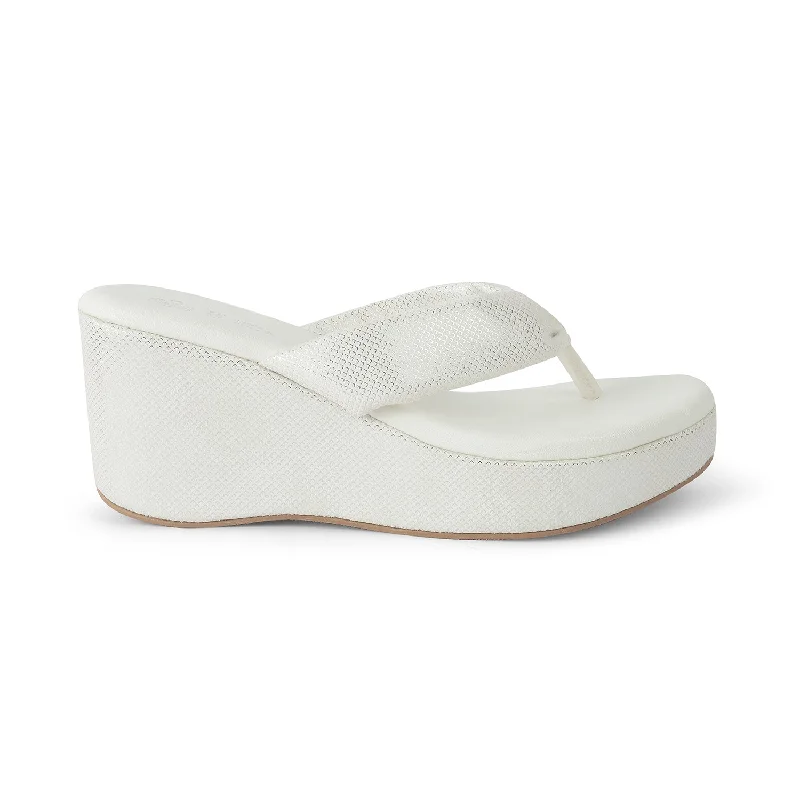 Alice style Tresmode Thede White Women's Dress Wedge Heel Sandals