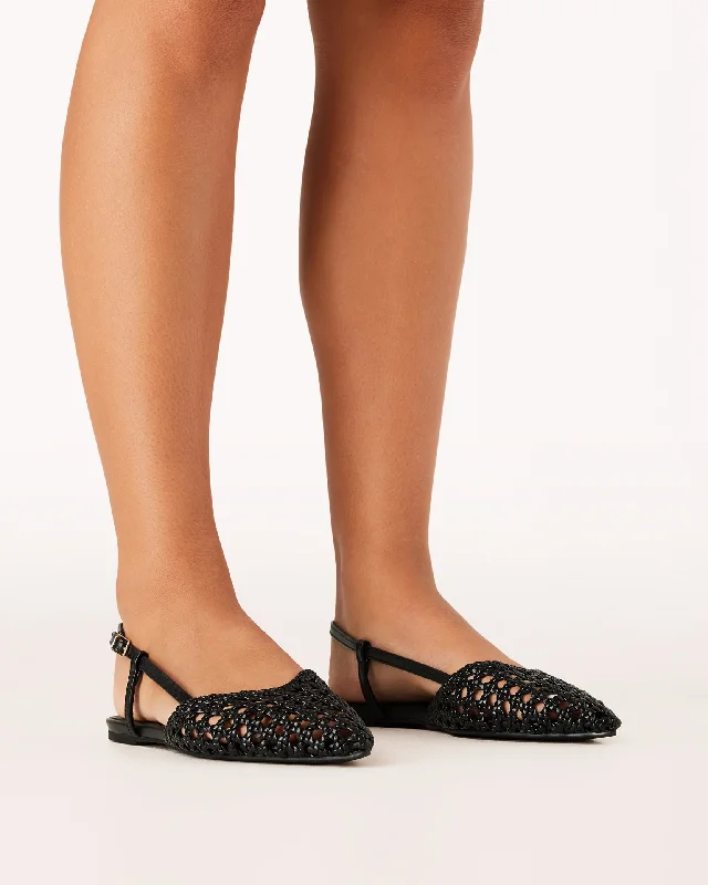 High-quality fabrics Alexandra Flats - Black