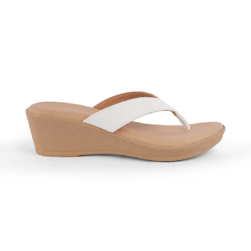 Elegant And Noble Tresmode Terni White Women's Casual Wedge Sandals
