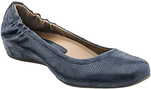 Diamond Series Earth Women's Tolo Ballet Flat - Navy Printed Suede 801421WPRT