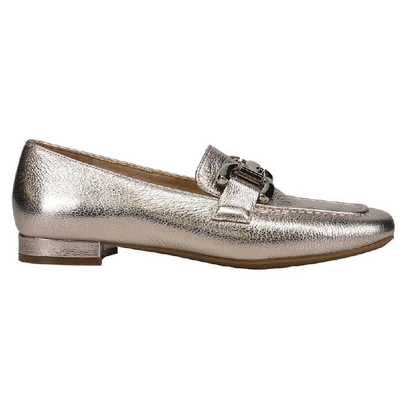 Playful Style Simply Metallic Slip On Loafers