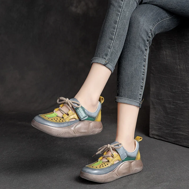 Dynamic Fashion Women Summer Hollow Leather Fashion Casual Shoes