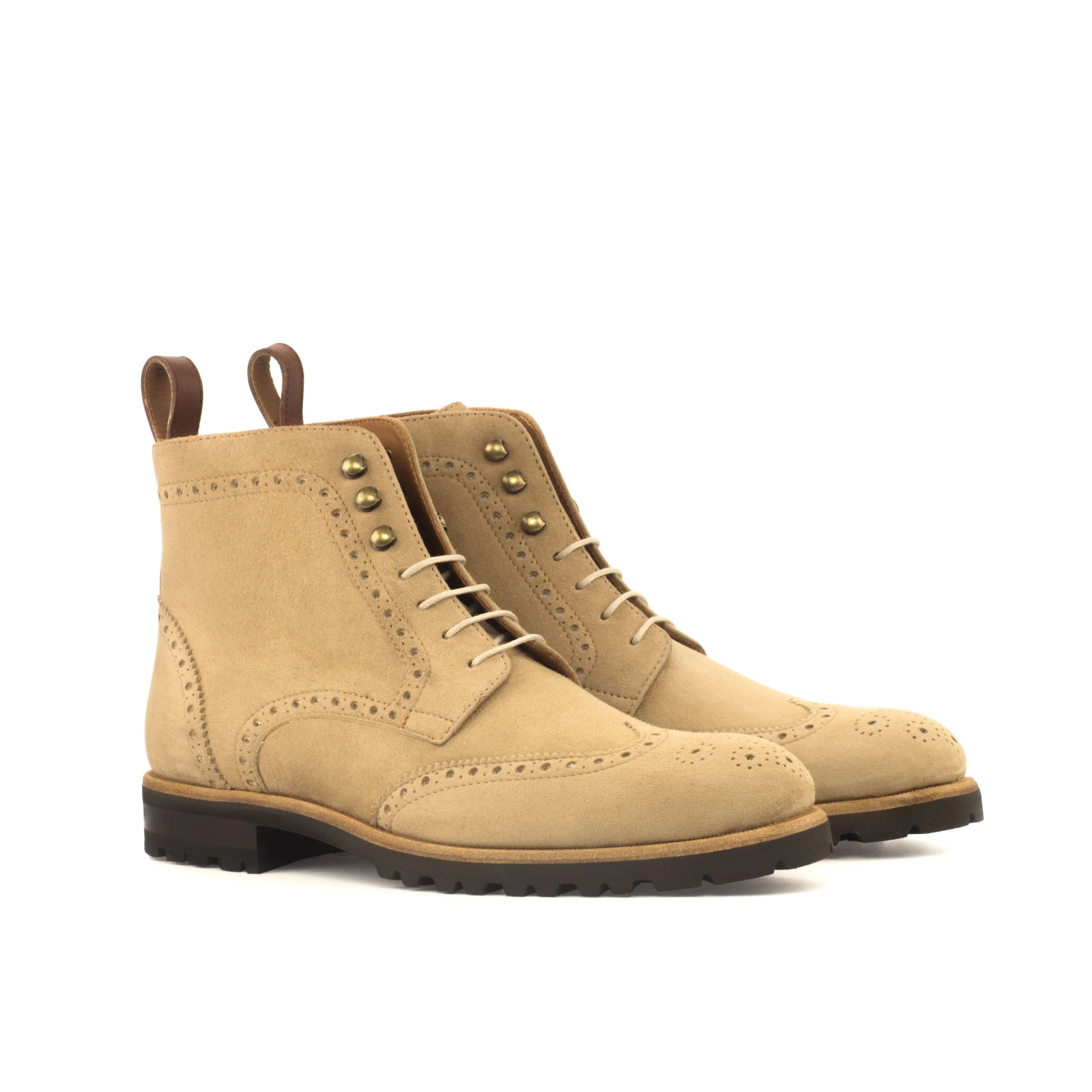 Sports Zipper Style Mayas Ladies Military Brogue Boots