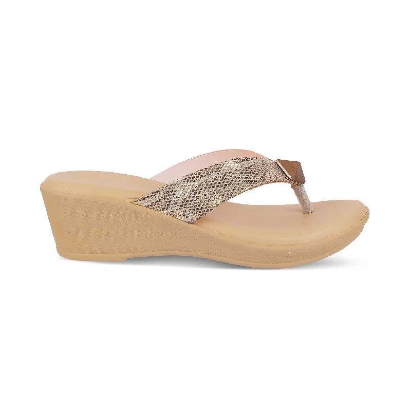 Sweet breath Tresmode Sledge Pink Women's Dress Wedge Sandals