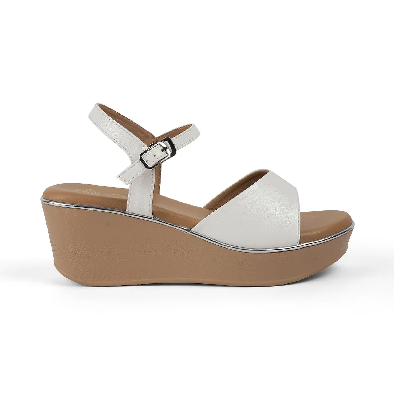 Street Casual Style Tresmode Sini White Women's Dress Wedge Sandals