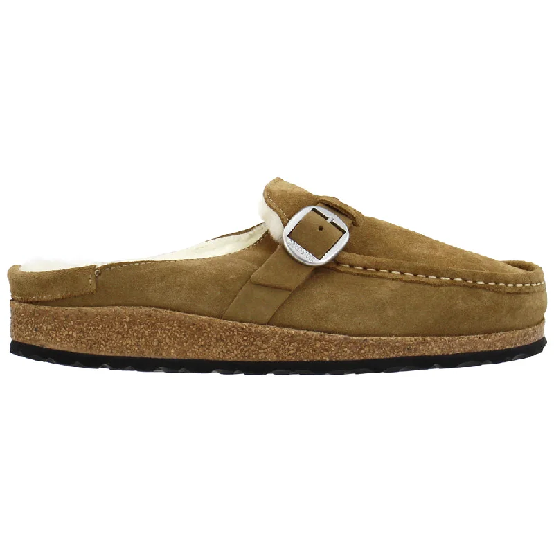 End Of The Year Buckley Shearling Suede Moc Toe Footbed Clogs