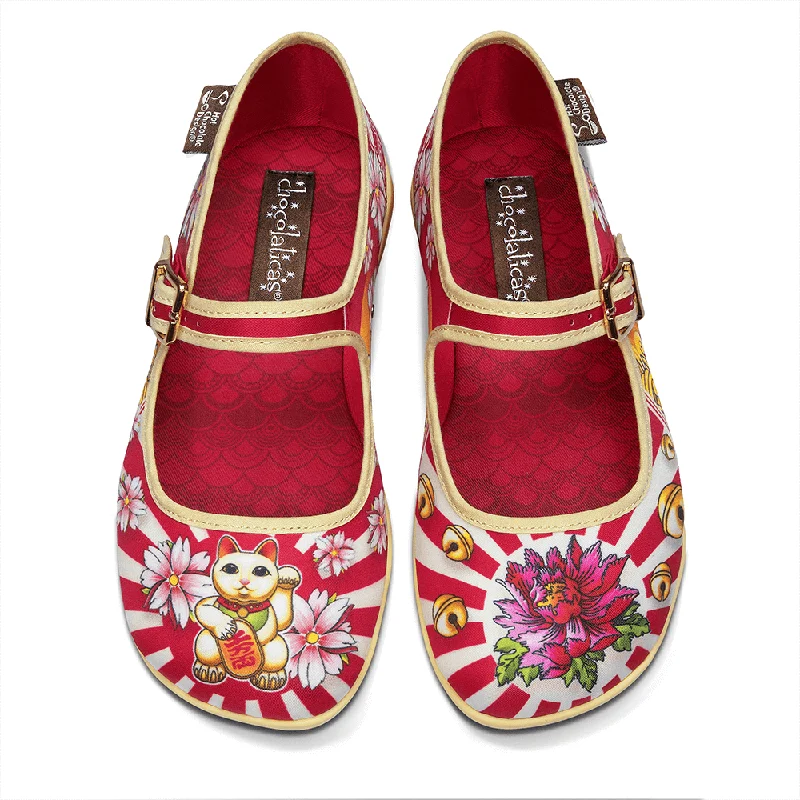 Fashionable and casual Chocolaticas® Neko Women's Mary Jane Flat
