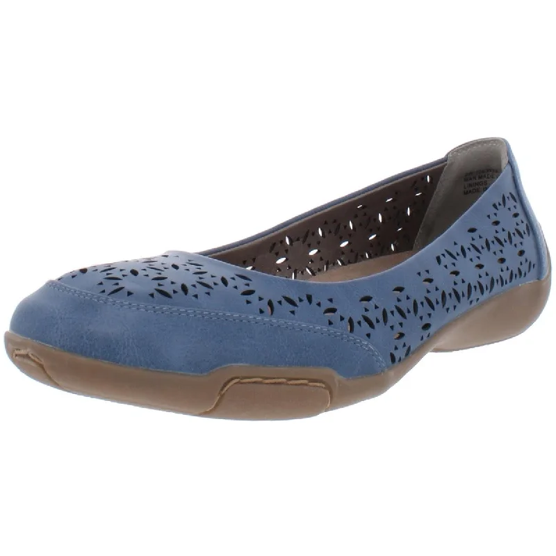 Street Casual Style Array Womens Jordan Faux Leather Slip On Ballet Flats