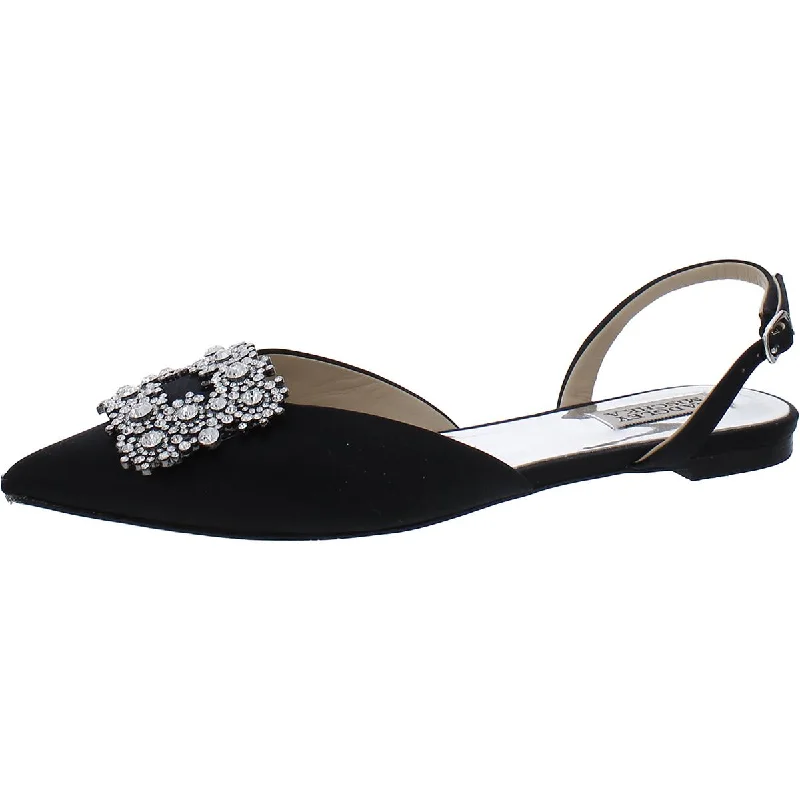 Sports And Leisure Badgley Mischka Womens Saga Embellished Pointed Toe Slingbacks