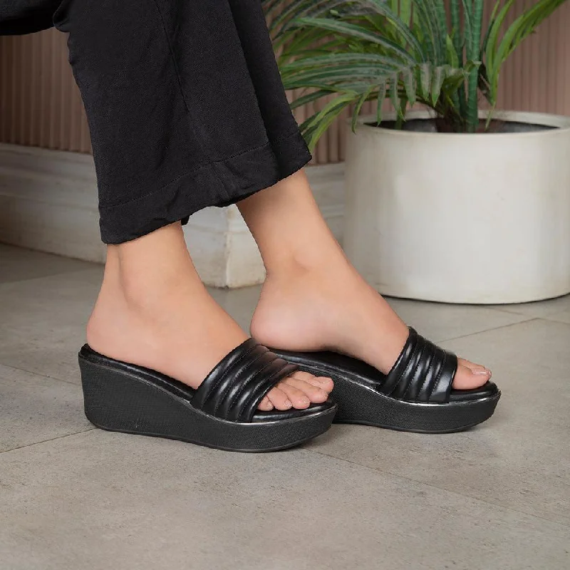 Denim Design The Skledge Black Women's Dress Wedge Sandals Tresmode