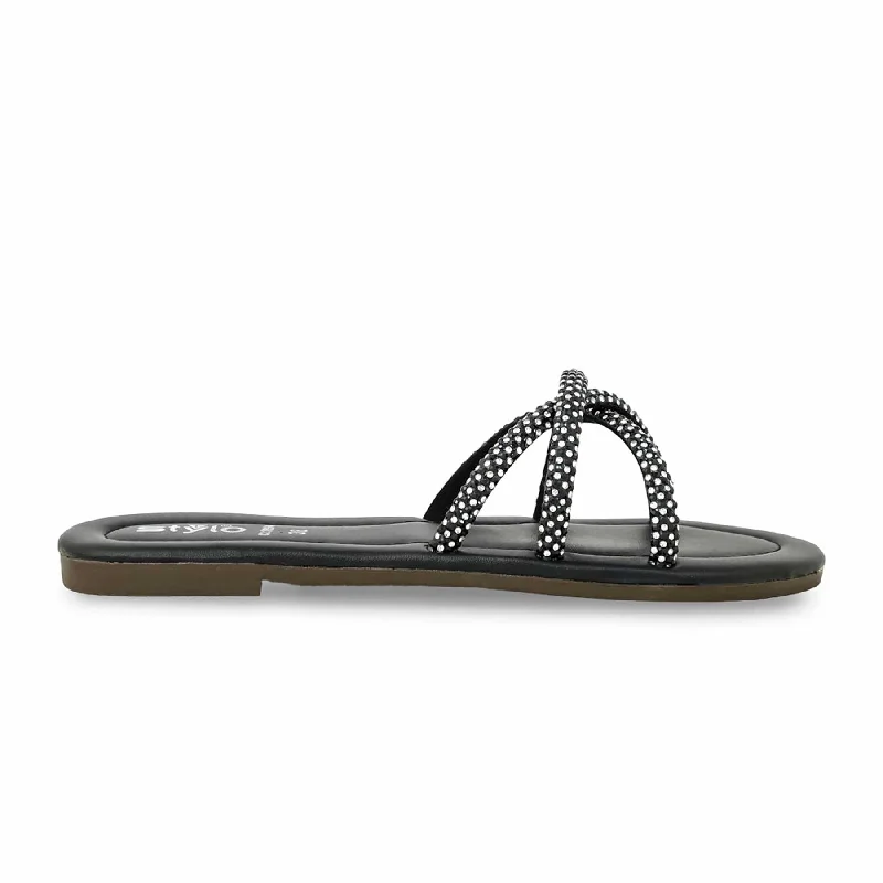Letter embroidery Black Casual Slipper CL1894